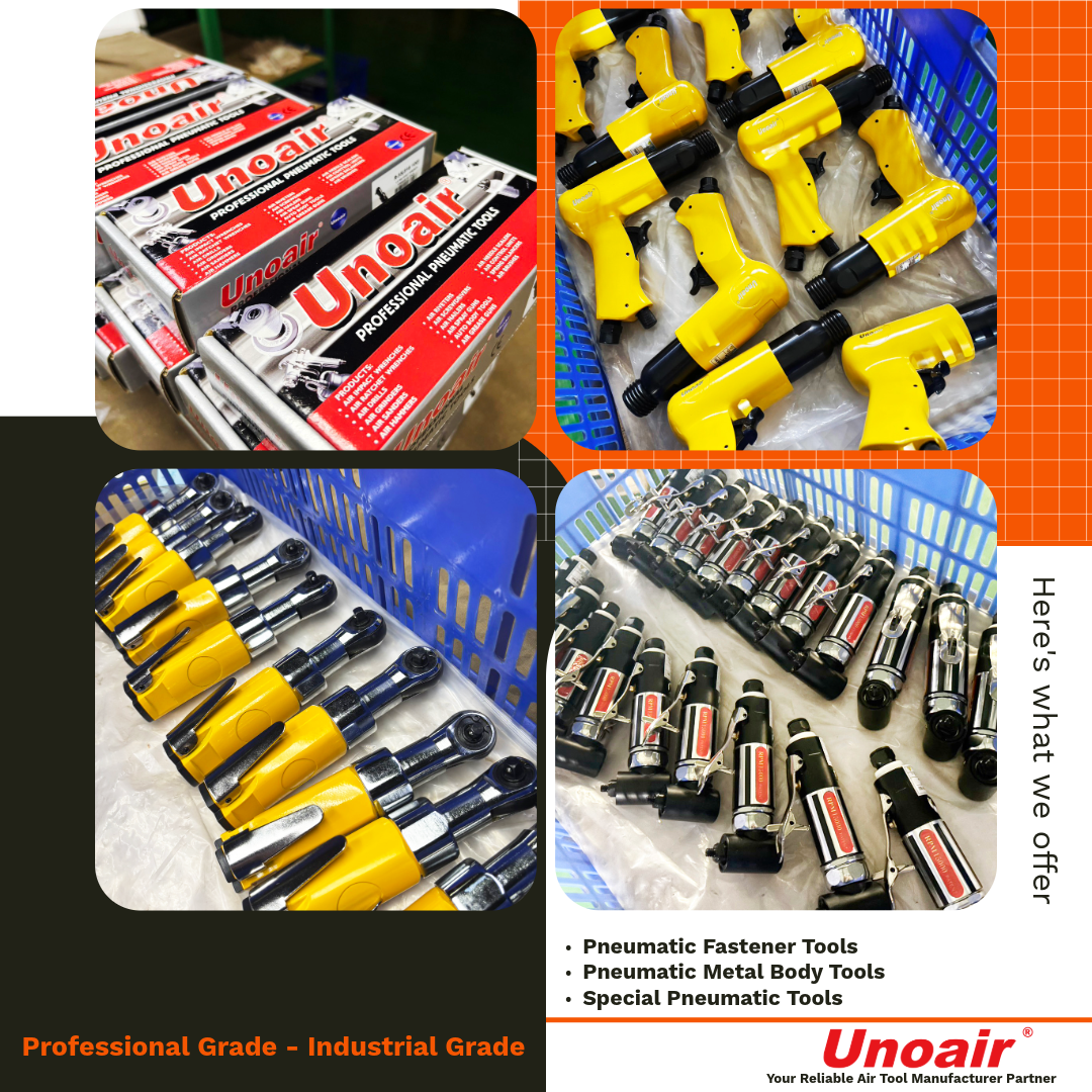 unoair pneumatic tool air compressor electrical torque screwdriver altas copco black decker milwaukee stanley snap on ingersoll rand schulz quincy air tool manufacturer partner